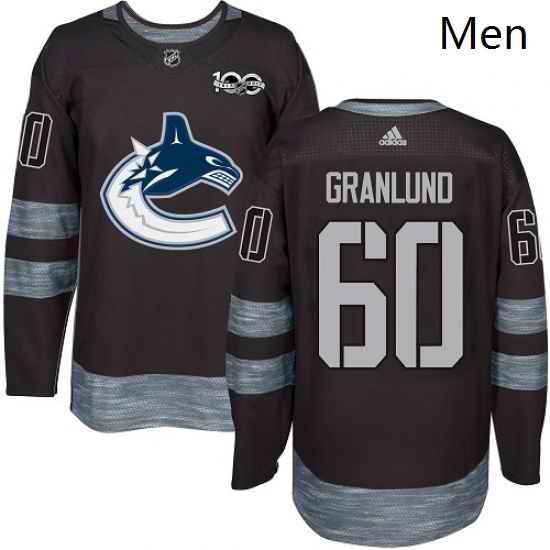 Mens Adidas Vancouver Canucks 60 Markus Granlund Premier Black 1917 2017 100th Anniversary NHL Jersey